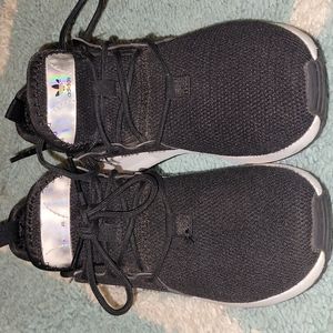 Girls black and silver Adidas size 11.